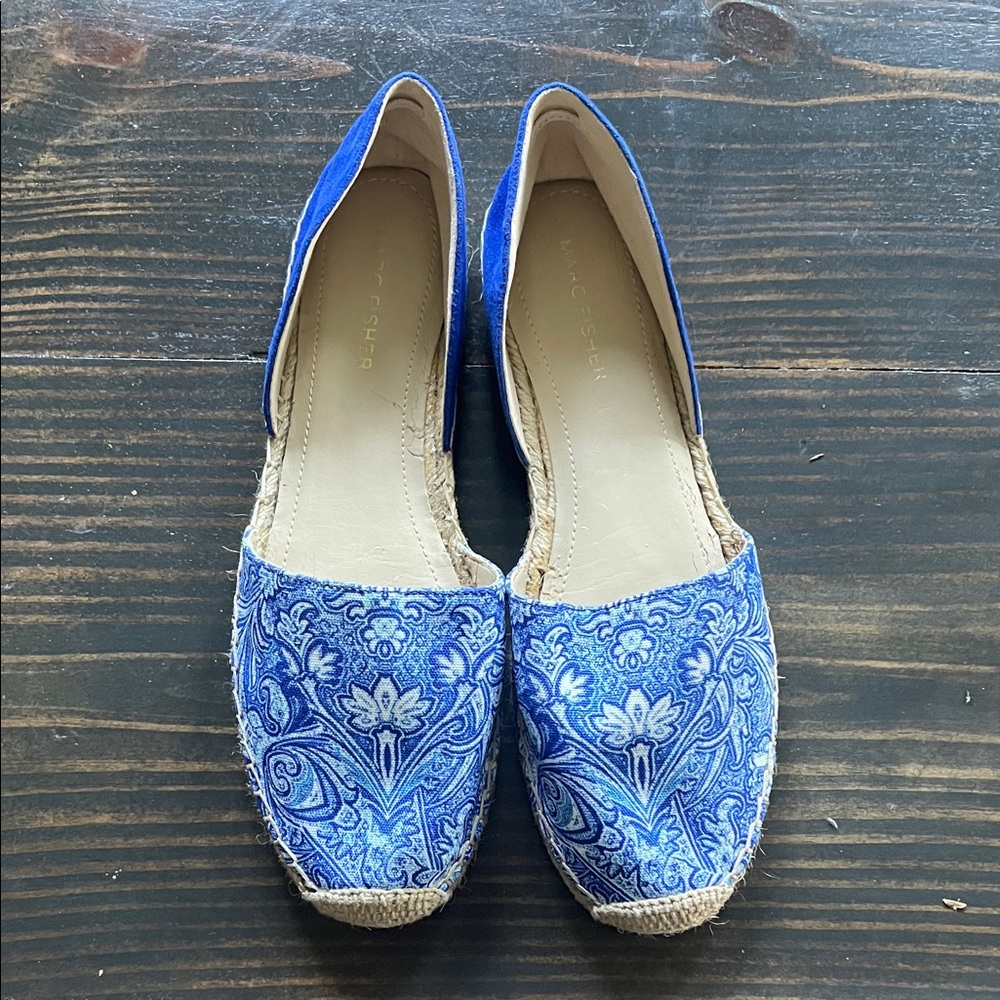 Marc Fisher Blue Floral Espadrilles